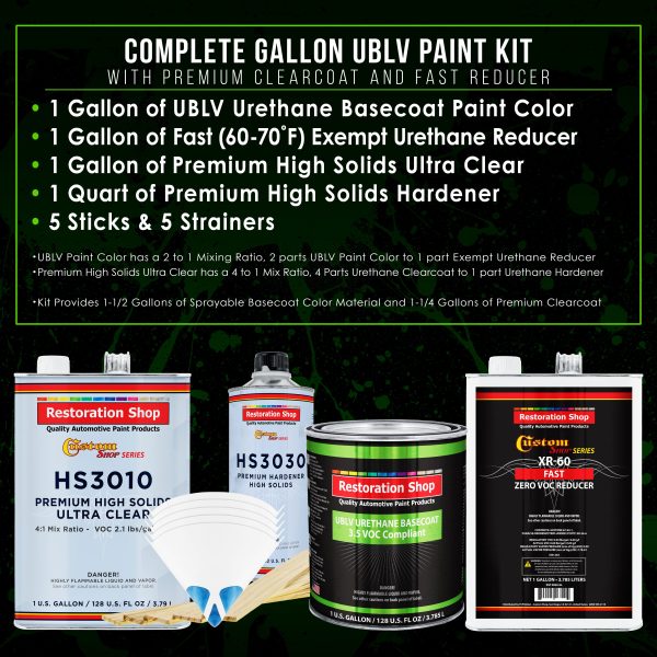 Chop Top Silver Metallic - LOW VOC Urethane Basecoat with Premium Clearcoat Auto Paint - Complete Fast Gallon Paint Kit - Pro Automotive Coating Online Hot Sale - Image 2