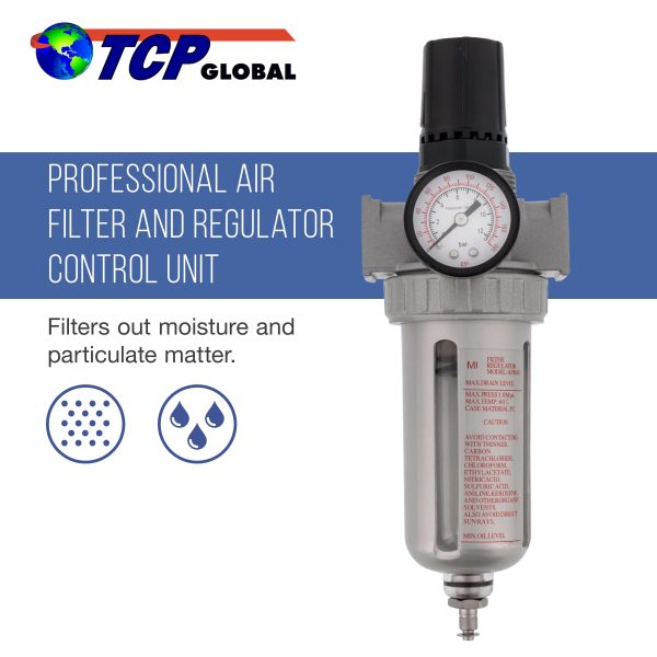 Professional Air Filter and Regulator Control Unit with Gauge (1 4  NPT) Hot on Sale - Image 2