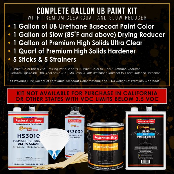 Driftwood Beige Metallic - Urethane Basecoat with Premium Clearcoat Auto Paint (Complete Slow Gallon Paint Kit) Professional Gloss Automotive Coating For Cheap - Image 2